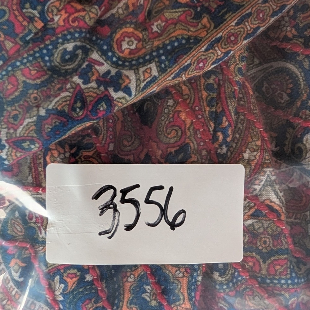 Haute Hippie Paisley Floral Maxi Dress 10 Red Blue Boho Tie Back Cottage Prairie - Picture 14 of 14